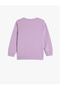Print Detail Crew Neck Long Sleeve Cotton Raised Sweatshirt - 2