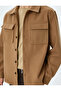 Clamshell Pocket Buttoned Long Sleeve Regular Fit Stamp Shirt Jacket - 5