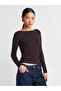 31332 Boat Neck Long Sleeve Ball-Dark Brown