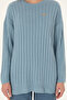 Women's Blue Crew Neck Sweater 50297092-Vr251 - 6