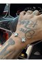 Clover Pattern White-Silver Color Men's Steel Bracelet - 2