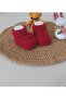 Red Newborn Gift Baby Hand Knitted Acrylic Wool Slippers with Bow for Birth Anniversary 0-6 Months - 2
