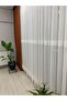 Ebru Banded 1/2,5 Medium Pleated Tulle Curtain Off-White Color - 5