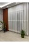 Marbled Striped 1/3 Regular Pleated Tulle Curtain Off-White Color - 5