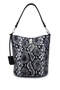 Women's Genuine Leather Black/White Shoulder Bag