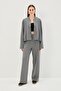 Straight Cut Elastic Waist Pocket Comfortable Fit Knitted Glitter Trousers - 6