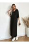 Mokashopin Women's Long Sleeve Hooded Lace-Up Charted Camisole Long Dress - 3