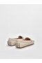 Genuine Leather Beige Loafer Women's Shoes - 3
