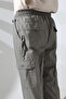 Men's Cargo Pants with Side Pockets and Elastic Waist for Hajj and Umrah, Gray - 6