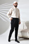 Men's Plane Side Pocket Elastic Waist Hajj and Umrah Cargo Pants Black - 2