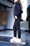 Women's 2-Piece Set Cotton & Wool Regular Single Pocket Detailed Soft Tracksuit Set - 4
