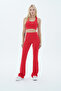 Aero Motion - Red High Waist Push-Up Recovery Flared Leggings