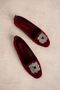 Raven Burgundy Square Stone Embroidered Detailed Ballerinas - 4