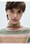 Striped sweater with stand collar - 5