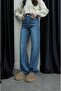 Blue Straight Jeans - 2