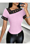 Lace Collar Viscose Women's Blouse - Short Sleeve - 3