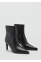 Pointed Toe Leather Ankle Boots