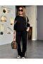Women's Hooded Leopard Detail Sweatshirt And High-Waisted Wide-Leg Pants With Leopard Side Stripes
