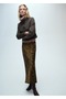 Crocodile Skin Pattern A-Line Skirt - 8