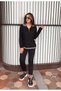 Women's Long Sleeve Ribbed and Zipper Detail Blouse and High Waist Trousers 2-Piece Set
