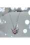 Deer Figured Pink Zircon Stone 316L Tarnish Stainless Steel Necklace