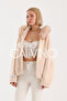 Fur Hooded Coat Alcantara Fabric - 2