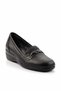 Black Genuine Leather Women's Wedge Heeled Shoes K01531123603 - 5