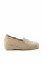 Beige Leather Women's Wedge Heeled Shoes K01531123603 - 3