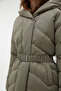 Long Inflatable Coat with Hooded Belt - 4