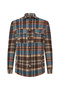 Men's Brown Plaid Double Pocket Shirt Jacket