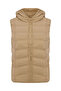 Women's Beige Color Quilted Hooded Puffer Vest