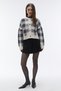 Women's Beige Jacquard Square Patterned Cardigan - 4