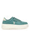 Women's Mint Platform Sneakers - Low-Top Casual Lace-Up Design with Comfort Cushioned Sole