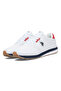 Men's White Low-Top Sneakers, Lightweight with Red and Navy Accents - Lace-Up with Cushioned Sole - 3