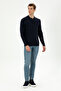 Men's Navy Blue Basic Sweater 50294739 -Vr033 - 4