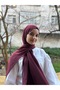 الحجاب القطن تحطم شال كلاريت الأحمر - 2