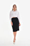 Women's Black Crepe Pencil Skirt - 6