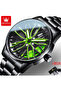 Waterproof Stylish Rim Sports Car Model Rotating Men's Wristwatch Inner Dial Green - 5
