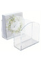 Clear Plexi Napkin Holder - Modern Tabletop Organizer 11 X 12 White Plastic - 5