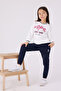 Girl's Cream Tracksuit Set - 3