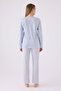 Women's Blue Long Sleeve Pajama Set - 5