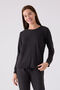 Women's Black Long Sleeve Pajama Set - 2
