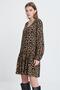 Women's Multi Color Leopard Patterned Long Sleeve Mini Dress - 2