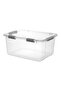 Stackable Space Saving Storage Box Clear/Grey 56.8 Liter