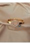 Women's Gold Color Colorfast Quarter Slot Steel Bracelet - 2