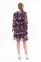 Apsen Women's Navy Blue Floral Patterned Double Breasted Collar Midi Chiffon Dress 4433-100 - 7