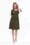 Apsen Women's Khaki Color Square Neck Sleeve Detailed Dress 4368-100 - 5