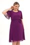 Apsen Women's Purple Plus Size Angel Sleeve Midi Length Chiffon Dress 4257-110 - 3