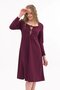 Apsen Women's Plum Chest Tie Detailed Long Sleeve Seasonal Midi Length Dress 4421-110 - 7