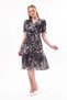 Apsen Women's Leopard Purple Patterned Double Breasted Collar Midi Chiffon Dress 4431-110 - 7